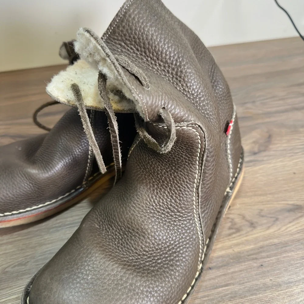 Duckfeet Arhus Brown Pebbled Leather Shearling Boots Scandi EU 46 US M13